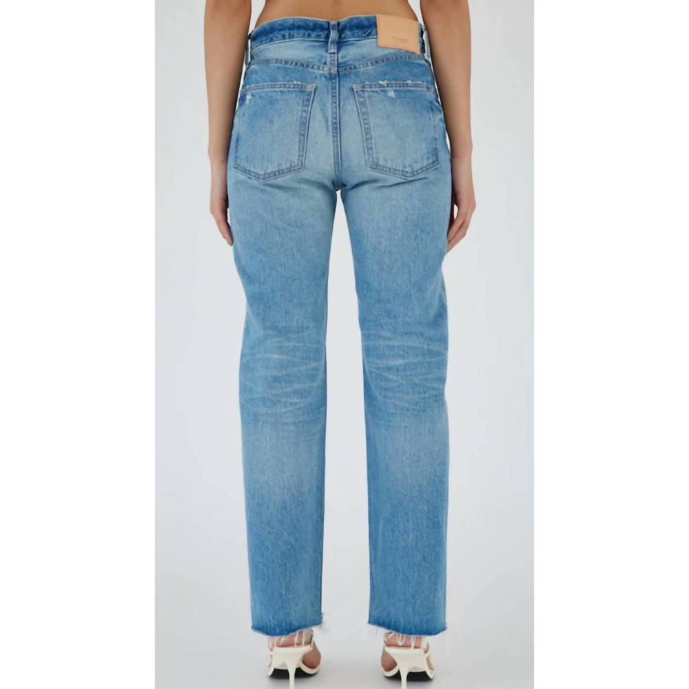 MOUSSY women's colemont straight jeans in light blue - Picture 2 of 4